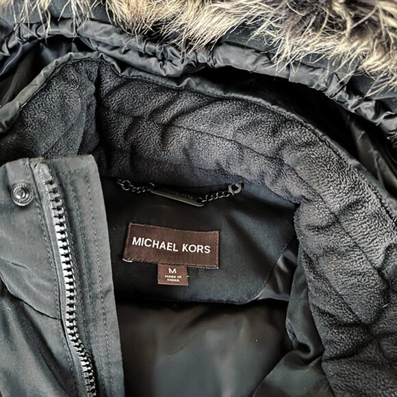 Men's Down Bomber with Faux Fur Trim and Removable Hood - Picture 8 of 8